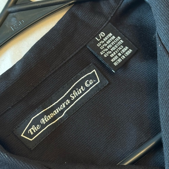 Black Hawaiian Shirt by The Havanera Shirt Co. Size L - Picture 3 of 4